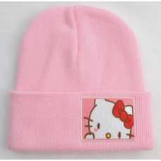 Шапка дитяча підліткова в'язана демісезонна Hello Kitty 52-58 см Рожевий Шапка дитяча підліткова в'язана демісезонна Hello Kitty 52-58 см Рожевий
