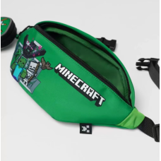 Сумка на пояс дитяча тканинна бананка месенджер підліткова Minecraft Майнкрафт з гаманцем 5х13.5 см Зелений Сумка на пояс дитяча тканинна бананка месенджер підліткова Minecraft Майнкрафт з гаманцем 5х13.5 см Зелений